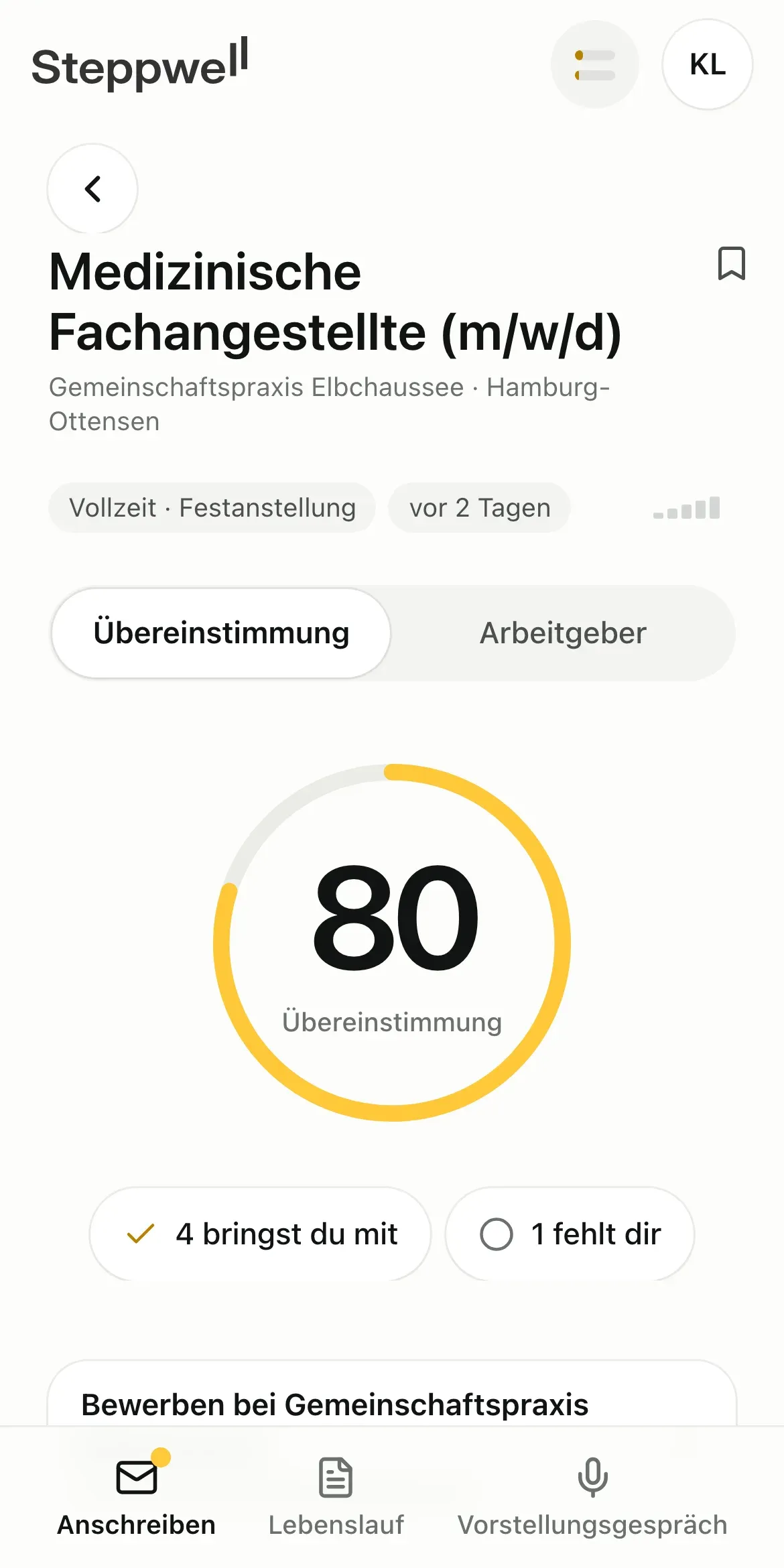 Was du für das Jobangebot mitbringst und was noch fehlt.